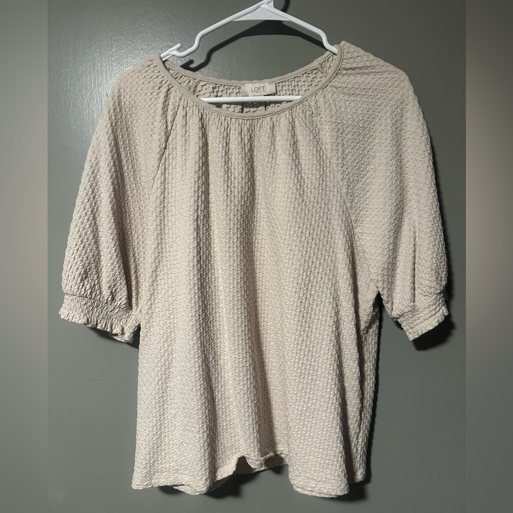 LOFT Cream Textured Women's Top